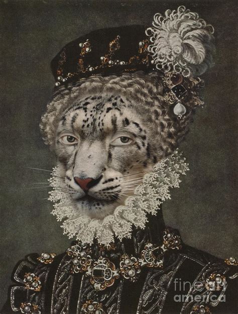 Royal Noble Gepard Human Body Animal Head Portrait Digital