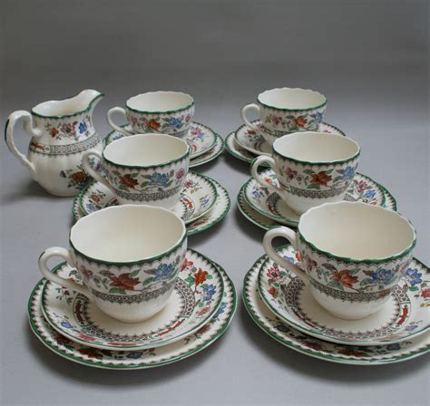 A Mixed Set Of Copeland Spode Tea Cups Saucers And Side Plates