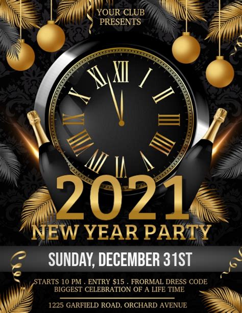 The most common new year poster material is paper. new year flyer, happy new year, new year Template ...