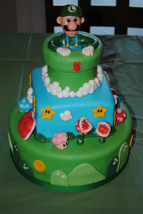 In paper mario, a cake can be simply made by cooking a cake mix that is only found in shy guy's toy box. Luigi cake I made by far my favorite! | Stephen's Birthday ...