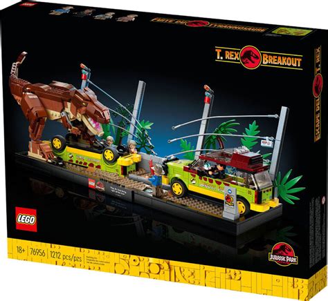 Lego Jurassic Park T Rex Breakout 76956 Building Kit 1212 Pieces R Exclusive Toys R Us