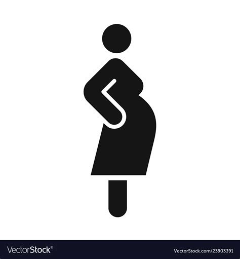 Pregnant Woman Simple Black Icon Royalty Free Vector Image