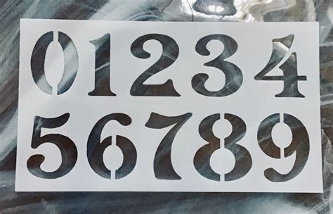 Numbers Stencil Reusable Curb Numbers Stencil House Number Etsy