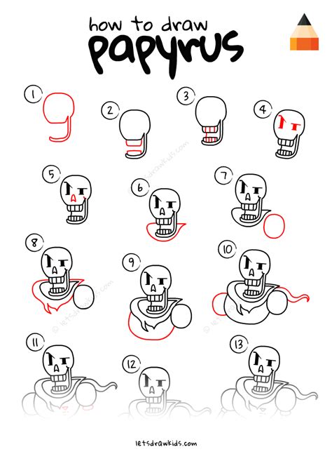 Learn How To Draw Papyrus From Undertale Undertale Step By Step Hot