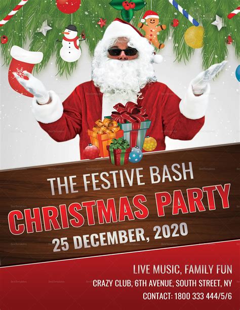 Festive Bash Christmas Party Flyer Template In Adobe Photoshop