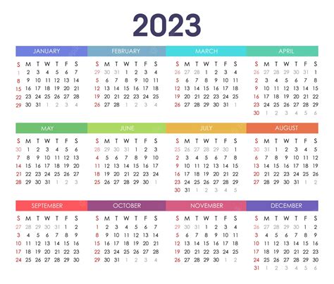シンプルな2023年カレンダーデザインテンプレート プレミアムベクター
