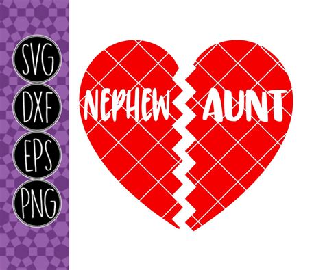 Aunt And Nephew Bff Heart Svg Png Pdf Eps Dxf Instant Etsy