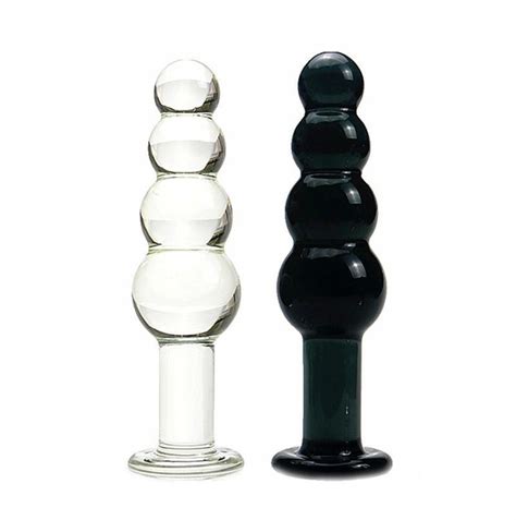 large glass dildo butt plug female male toy bead prostate massage crystal dildo sex toys for