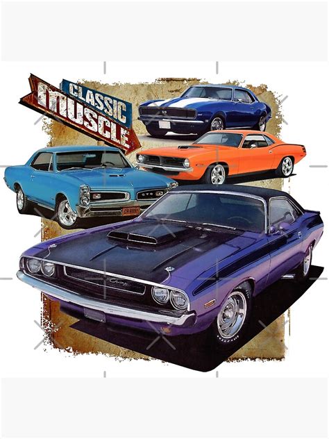 Classic Muscle Cars Poster For Sale By Yourauto Redbubble