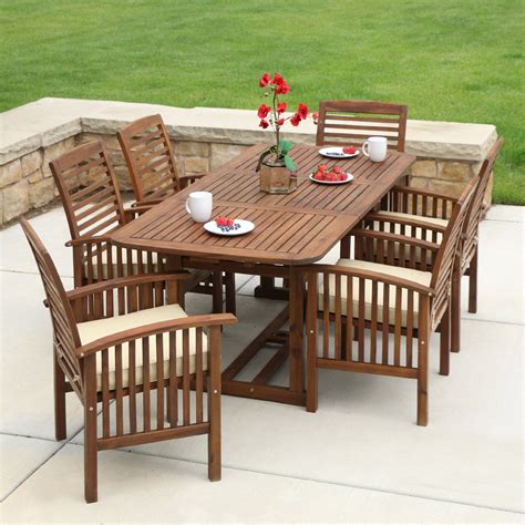 Manor Park Acacia Wood 7 Piece Rectangular Patio Dining Set