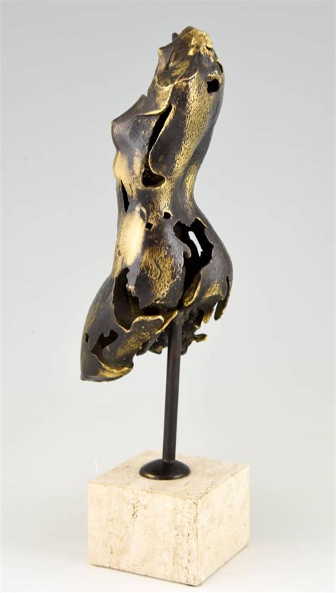 Bronze Sculpture Of A Female Torso On A Stone Base 1970 At 1stdibs