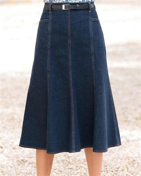 ladies a line denim skirt available in 3 lengths sizes 10 24