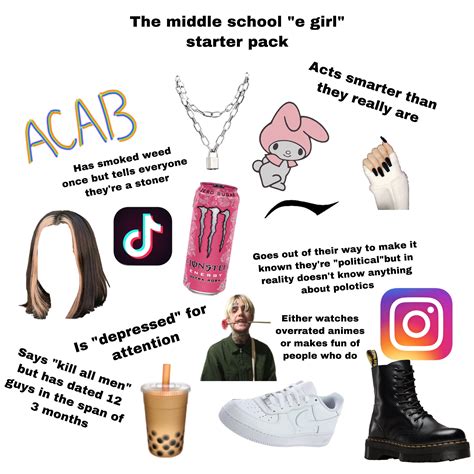 Pretty Much Every Middle School Girl Starter Pack Rstarterpacks Starter Packs Know Your Meme