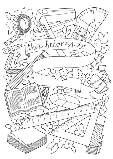 Binder Cover Coloring Page For High Babe Middle Babe Class Babe Book Covers Coloring