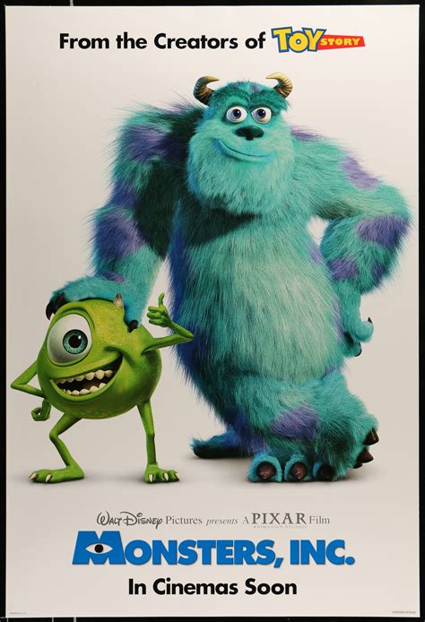 Monsters Inc 2001 Original Movie Poster Art Of The Movies