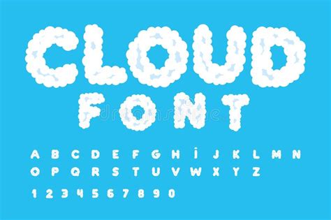 Cloud Font Sky Alphabet Cloudy Chubby Letters And Numbers Heaven