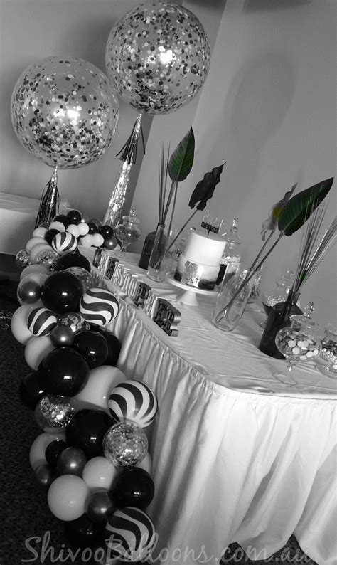 Black And White Organic Balloon Garland White Party Decorations