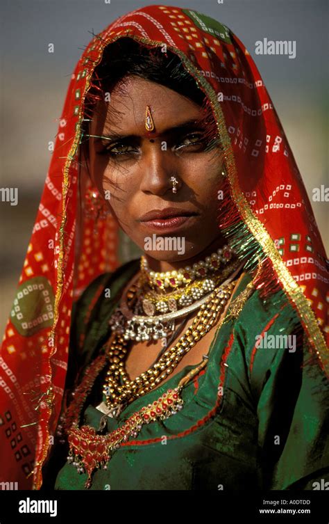 Portrait Of A Beautiful Bopa Gypsy Nomadic Woman Of Rajasthan