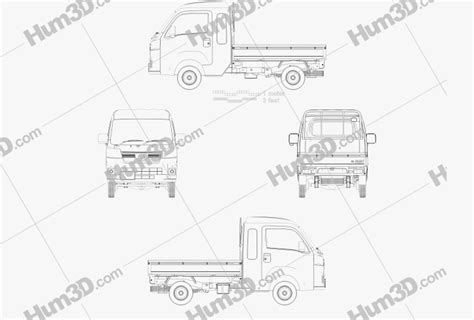Daihatsu Hijet Truck Jumbo Extra Blueprint Hum D
