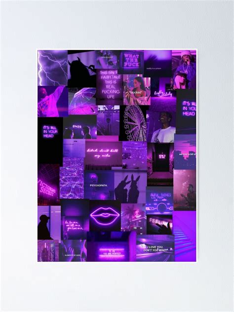 Purple Aesthetic Collage Print Poster For Sale By Sar2989 Redbubble