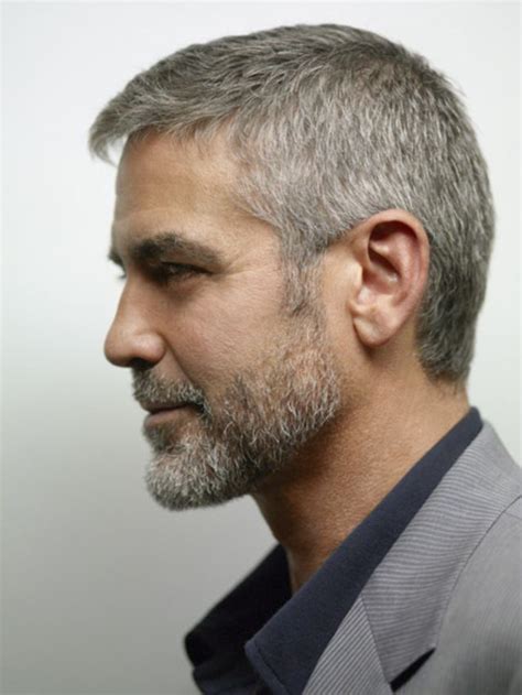 George Clooney Left Profile Template Older Men Haircuts Older Mens