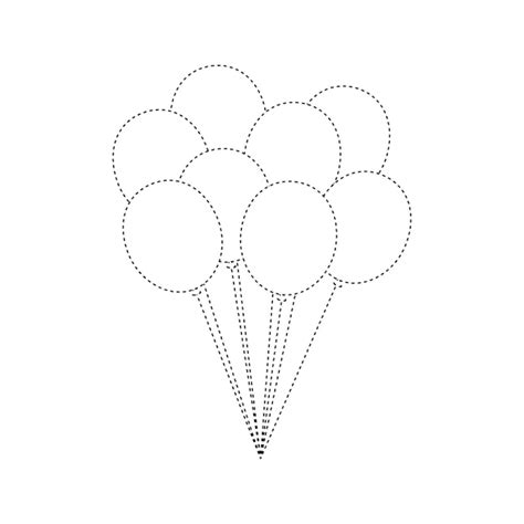 Premium Vector Balloon Tracing Worksheet For Kids
