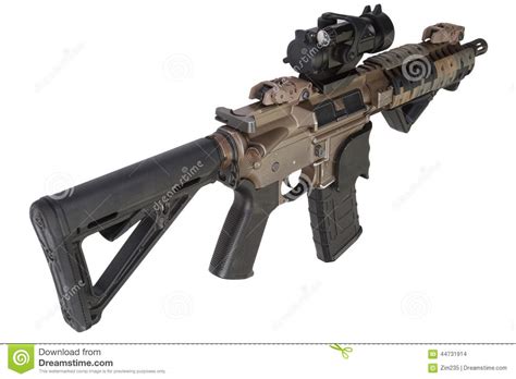 M4 Special Forces Rifle Isolated On A White Stock Photo Image Of