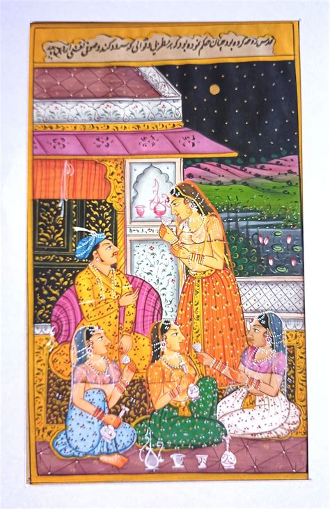 Indian Mughal Badshah Massive Harem Painting Handmade Etsy