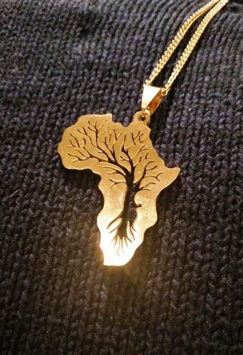 Gold Africa Necklace For Him Africa Map Necklace Mens Gold Africa