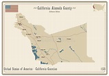 Mapa Del Condado De Alameda En California Ilustración del Vector ...