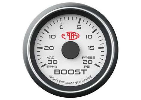 Saas Muscle Series 2 116 Boost Gauge 30 In Hg20 Psi White Sg Tb52w
