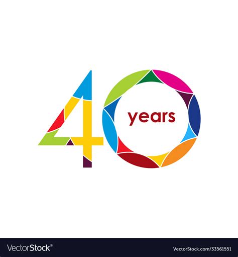 40 Year Anniversary Logo Template Design Vector Image