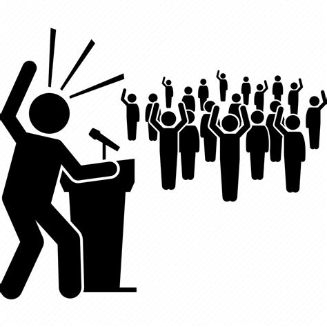 Supporter Campaign Election Politician People Speech Crowd Icon
