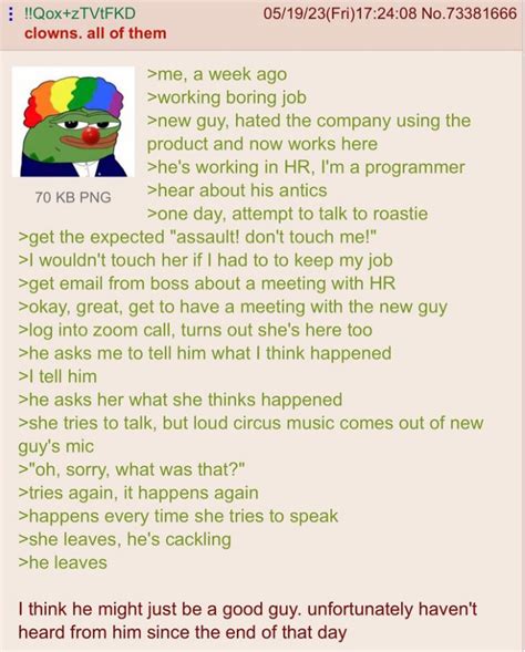 Greentexts On Twitter Anon Meets A Jester In A Clown World