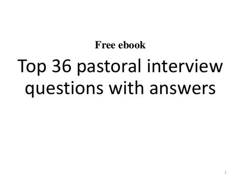 Top 36 Pastoral Interview Questions With Answers Pdf