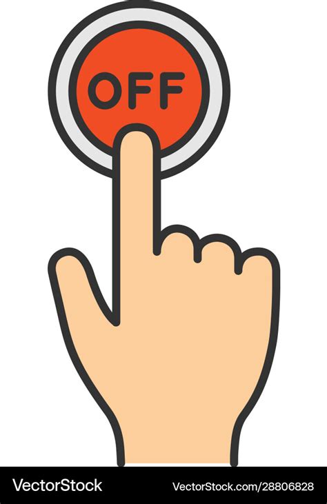Turn Off Button Click Color Icon Royalty Free Vector Image