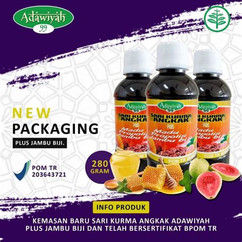 Jual Sari Kurma Madu Angkak Adawiyah Plus Propolis Jambu Biji Daun Ubi