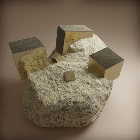 Perfect Pyrite Crystal Cubes Rblender