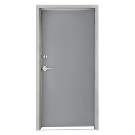 Armor Door 36 In X 80 In Fire Rated Gray Right Hand Flush Steel