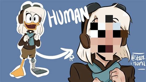 Turning Della Duck Human Ducktales Fanart Speed Draw Youtube