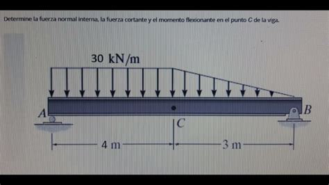 Determine La Fuerza Normal Interna La Fuerza Cortante Y El Momento