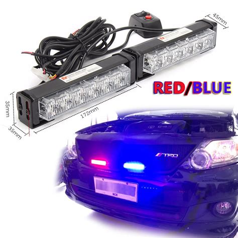 6 Led Federal Signal Car Police Strobe Blinker Light With Steady Red