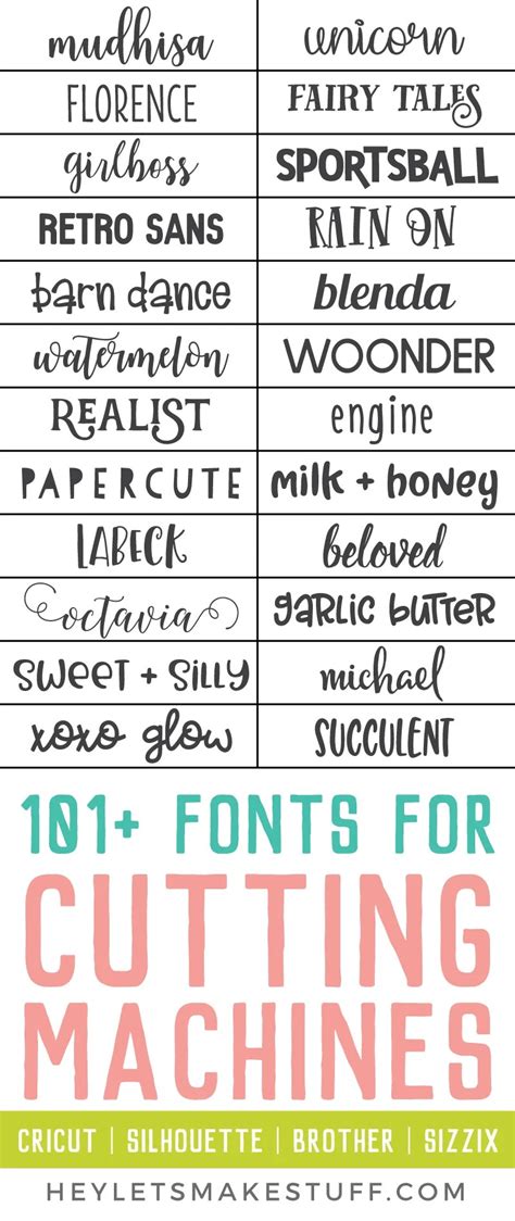 101 Fonts For Cutting Machines Hey Lets Make Stuff