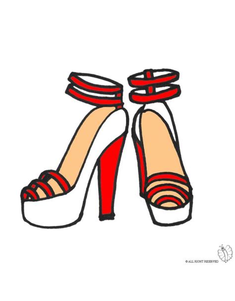 Disegno Di Scarpe Con Tacco A Colori Per Bambini