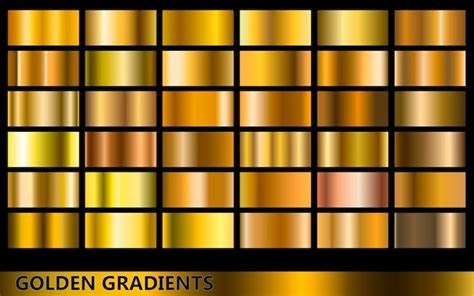 Premium Vector Golden Gradients Collection With Several Different