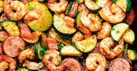 Cajun Shrimp And Sausage Vegetable Skillet The Menu Food