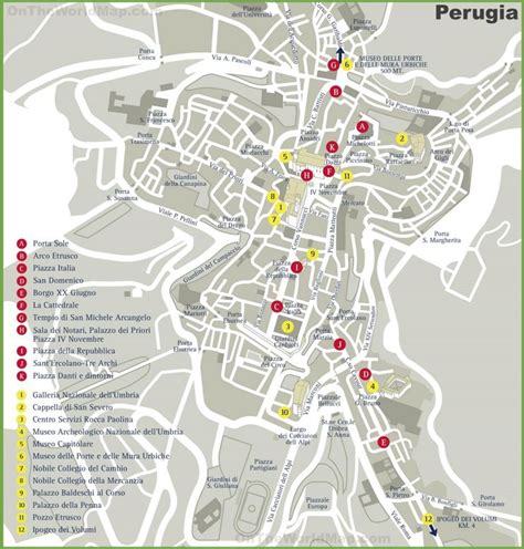 Perugia Mappa Turistica