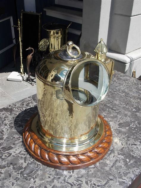 English Brass And Mahogany Yacht Binnacle Southampton Circa 1870 For