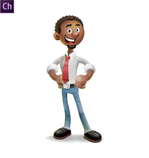 3d Style African American Businessman Character Animator Puppet