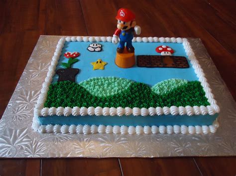 The same cake as the luigi cake but with super mario instead. Mario Cakes - Decoration Ideas | Little Birthday Cakes
